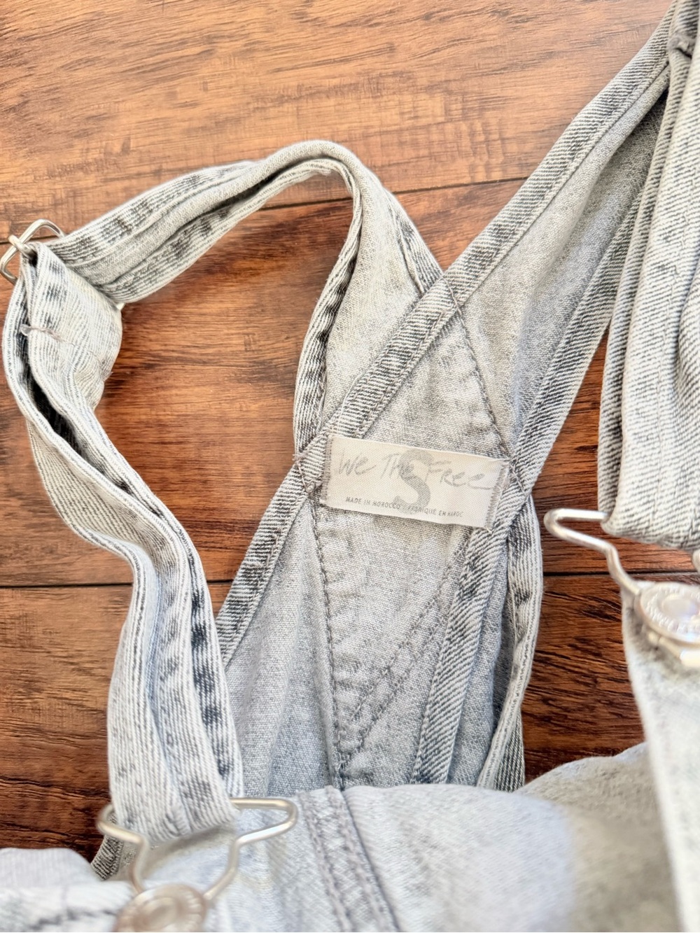 We The Free Ziggy Light Gray Denim Overalls Fall Winter Capsule Free People | S - Picture 5 of 7